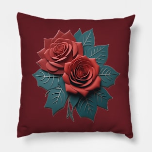 Deux fleurs rouges Pillow