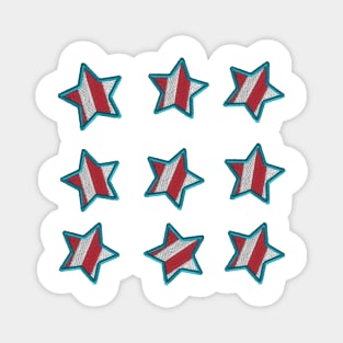 American Stars Embroidery Sticker Magnet