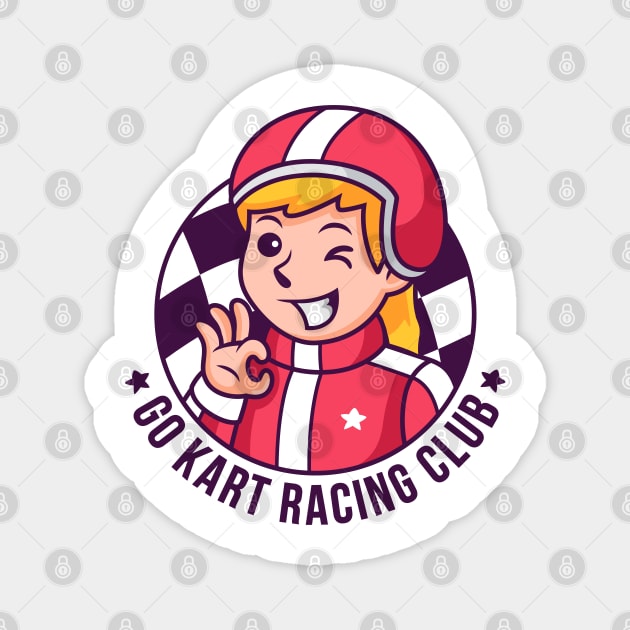 Go Kart Racing Club - Kawaii Magnet by Ravensdesign