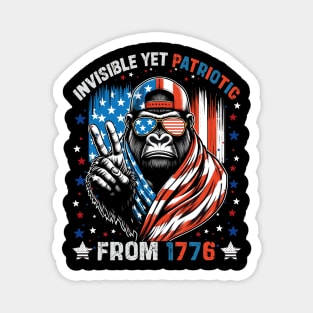 Bigfoot Sasquatch 4th of July Merica Magnet