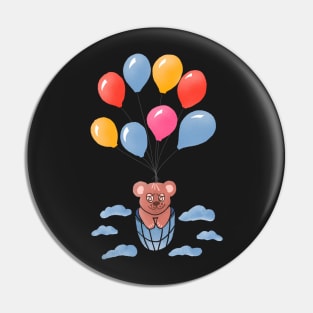 Teddy Bear and Balloons Pin