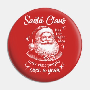 Funny Vintage Christmas - Santa Has The Right Idea Pin