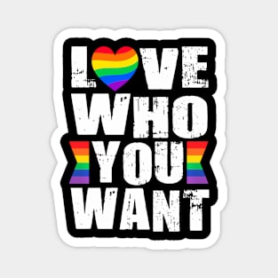 Love Who You Want Gay Pride LGBTQ Pride Month  LGBT Magnet