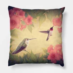 Ruby-throated Hummingbirds Pillow