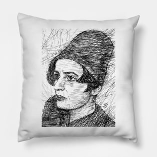 AYN RAND ink portrait .2 Pillow