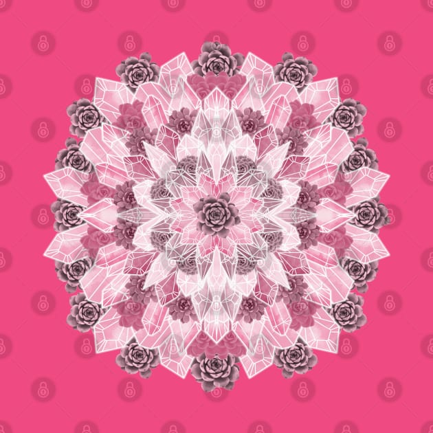 Crystals Succulents Mandala PINK by PrintablesPassions