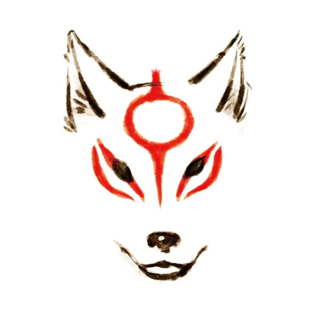 Okami - Amaterasu Head Outline by Gekidami