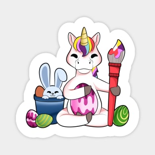 Cute unicorn painting Easter eggs Magnet