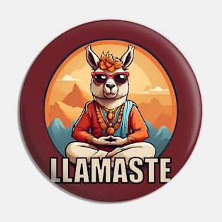 LLamaste - Funny Master Yogi Yoga Llama Pin