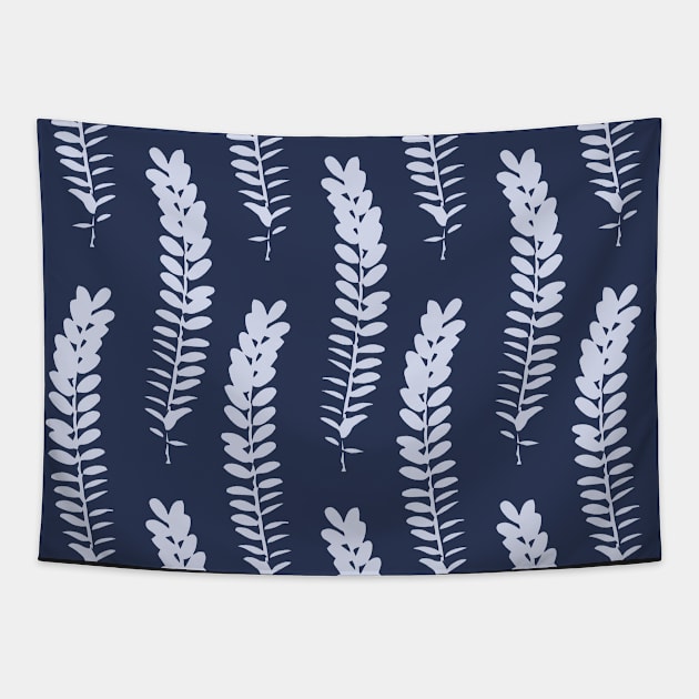 Delicate and elegant ferns in a simple repeating pattern Tapestry by FrancesPoff