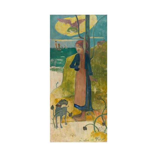 Breton Girl Spinning by Paul Gauguin by Classic Art Stall