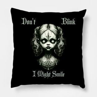 Macabre and Cute Goth Doll Pillow