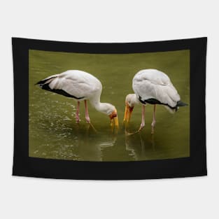 Yellow Billed Storks Tapestry