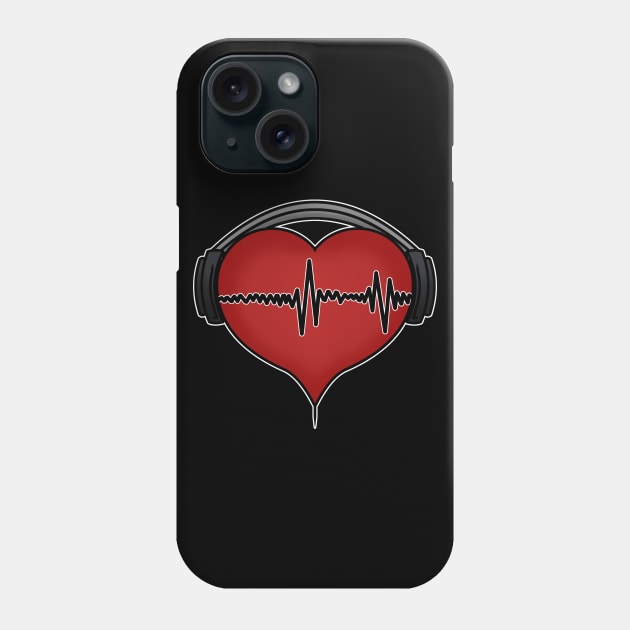 Heartbeat - Black Phone Case by thearkhive