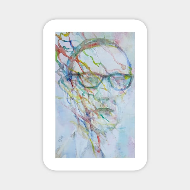 WILLIAM BURROUGHS watercolor and acrylic portrait Magnet by lautir