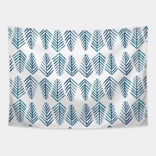 Watercolor pine trees pattern  - dark teal Tapestry