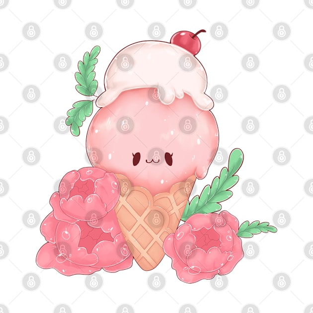 Delicious strawberry ice cream by Itsacuteart