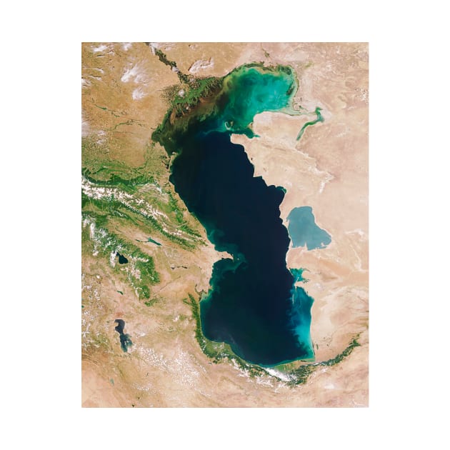 Caspian Sea, Aqua satellite image (E590/0193) by SciencePhoto