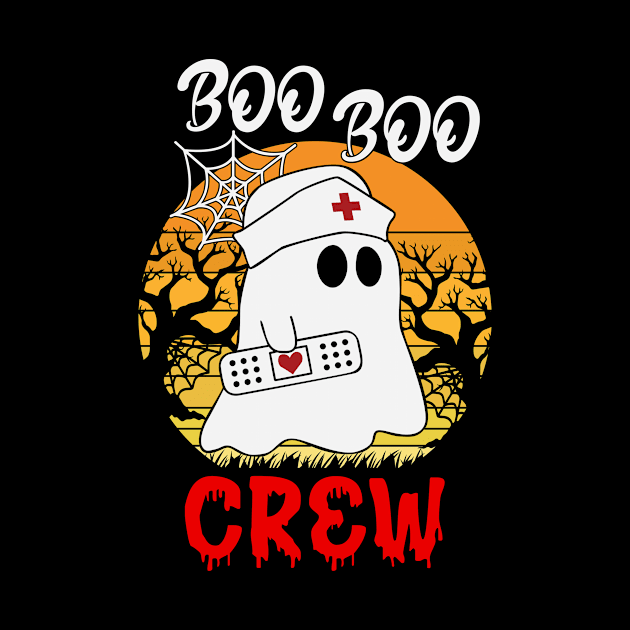 Boo Boo Crew Funny Nurse Halloween Ghost by Fabvity