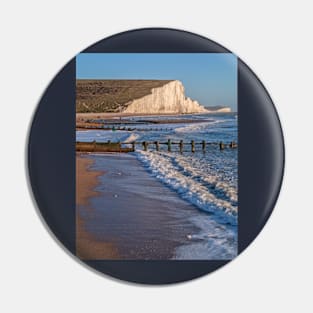 The Seven Sisters from the beach, East Sussex (3) Pin