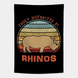 Easily Distracted By Rhinos Tapestry