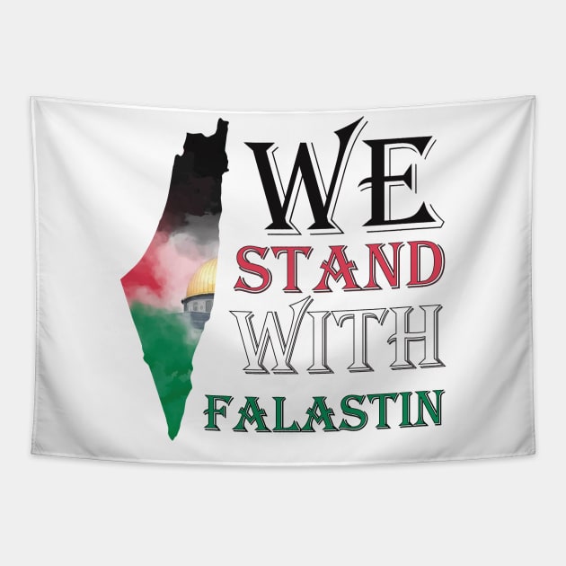 We Stand With Palestine Tapestry by mutarek