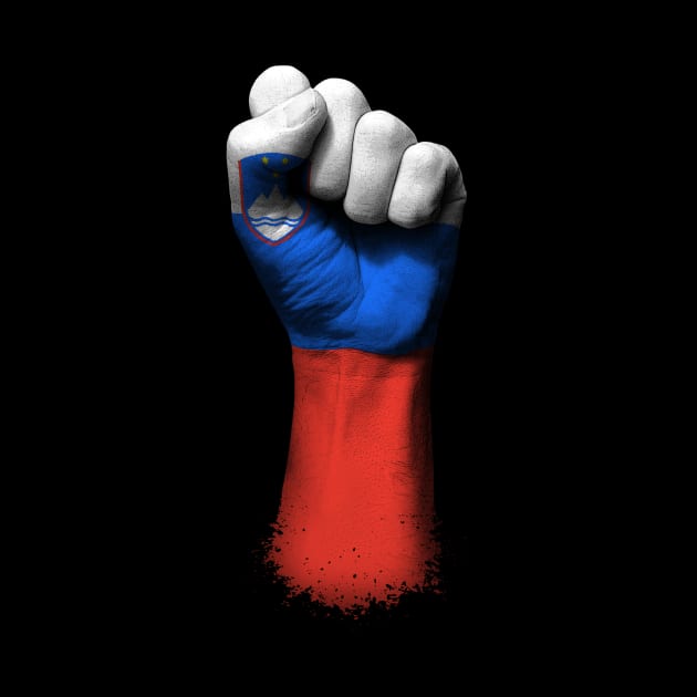 Flag of Slovenia on a Raised Clenched Fist by jeffbartels