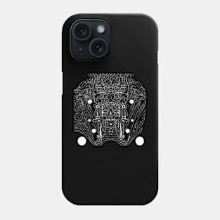 alien aztec knight in mictlan underworld throne ecopop art Phone Case