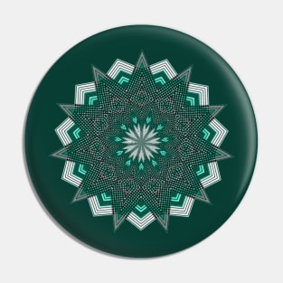 Teal Aqua Star with White Pin