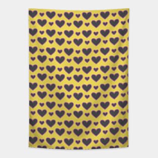 Yellow and Purple Hearts Repeated Pattern 070#001 Tapestry