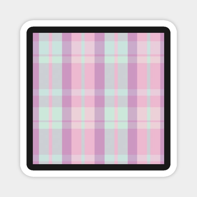 Pastel Aesthetic Aillith 2 Hand Drawn Textured Plaid Pattern Magnet by GenAumonier