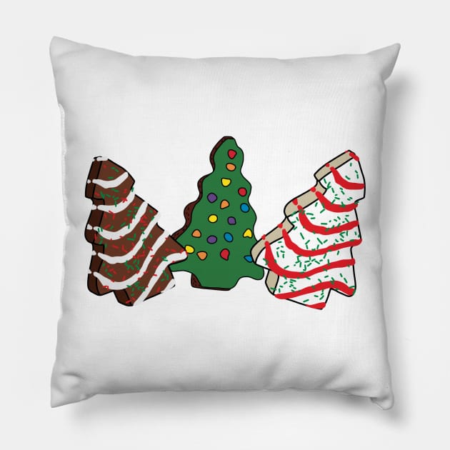 Christmas Tree Snack Cakes Pillow by Milibella