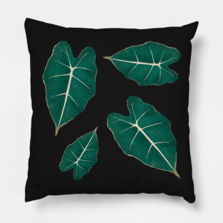 Monstera Leaf Alocasia Illustration Pillow