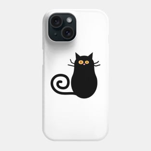 Black Halloween Cat Cartoon Illustration Phone Case