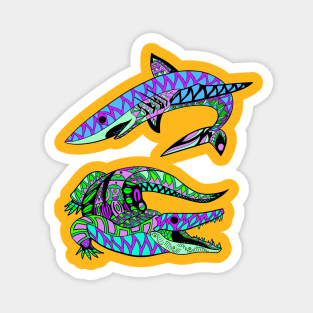 the shark and the crocodile ecopop artpop Magnet