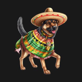 Funny German Shepherd Dog Cinco de Mayo Sombrero T-Shirt