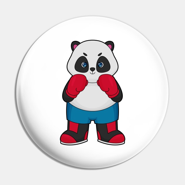 Panda as Boxer with Boxing gloves Pin by Markus Schnabel