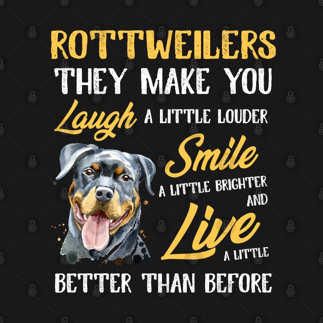 Rottweiler Quote They Make You Laugh by White Martian