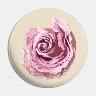 Pink Rose Stylized Art Pin