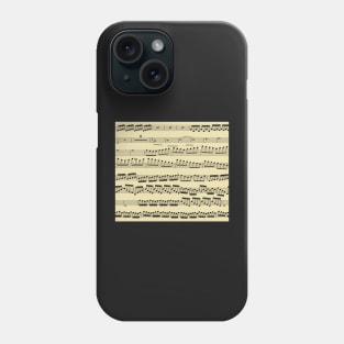 music notes - sheet music black on beige Phone Case