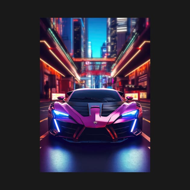 Asian Neon City Sports Car by star trek fanart and more