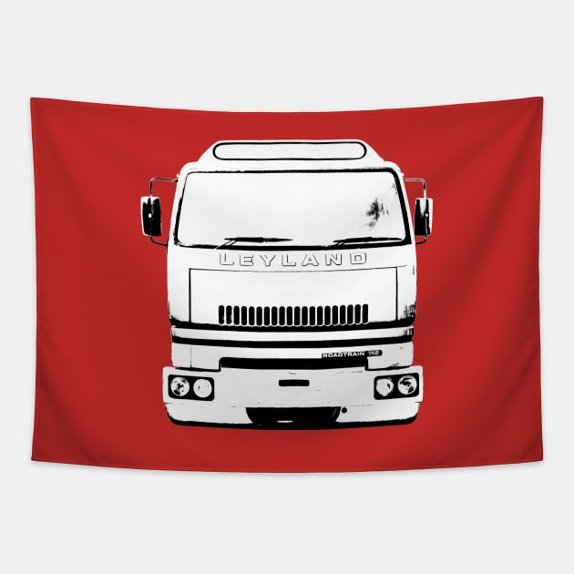 Leyland T45 Roadtrain 1980s classic lorry monoblock black/white Tapestry by soitwouldseem