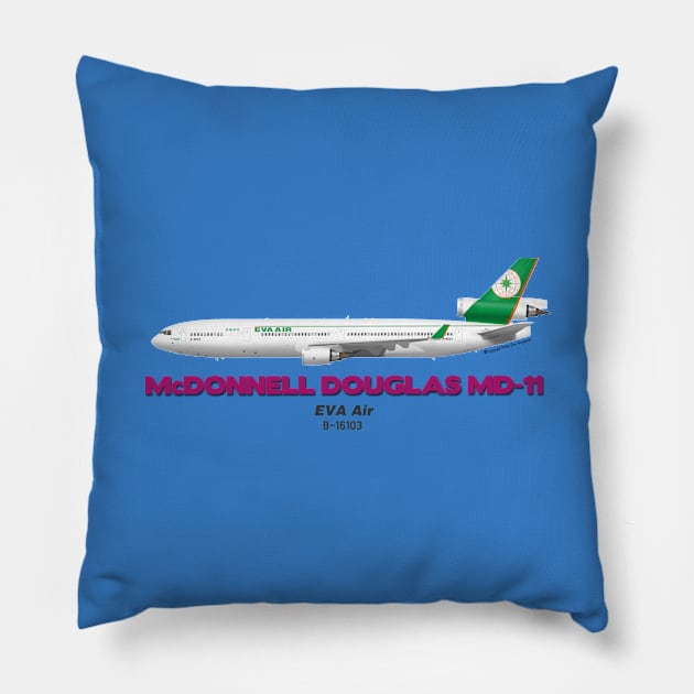 McDonnell Douglas MD-11 - EVA Air Pillow by TheArtofFlying