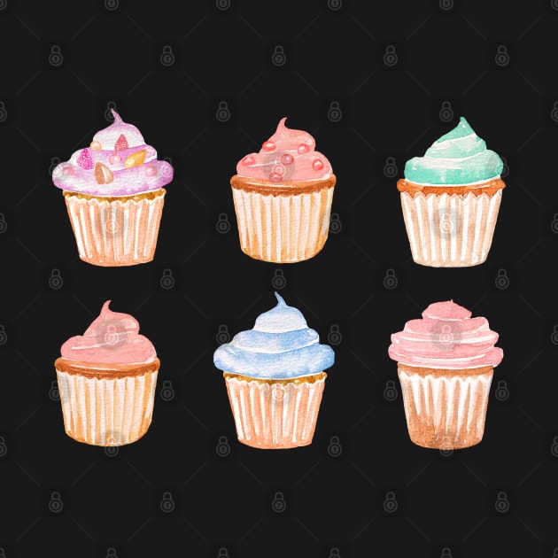 Watercolor Cupcakes by NatureGlow