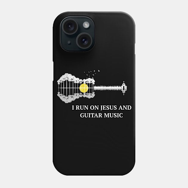 Christian Jesus Guitar Worship Bibel Guitarist Phone Case by ChrisselDesigns