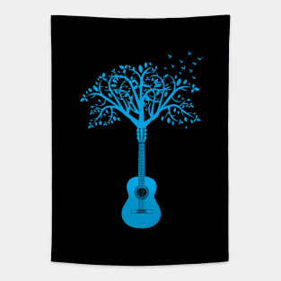 Classical Guitar Tree Blue Tapestry