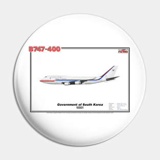 Boeing B747-400 - Government of South Korea (Art Print) Pin