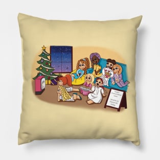 Christmas Movie Night Historical American Gals Pillow