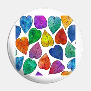 Vibrant summer leaves watercolor print Pin