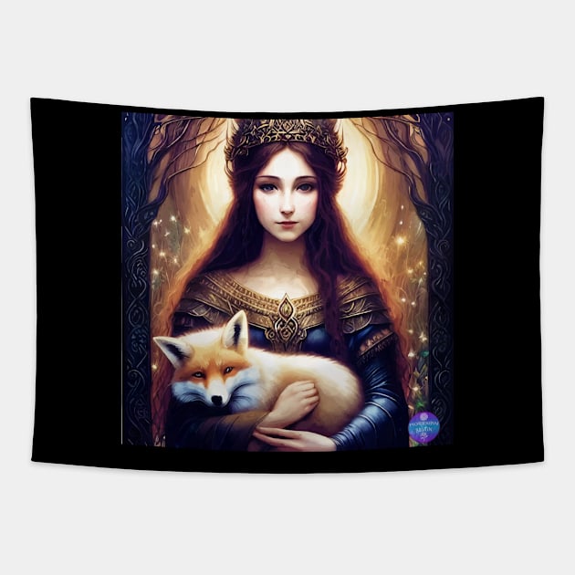 MAIDEN & HER FOX Tapestry by Morrigan Austin